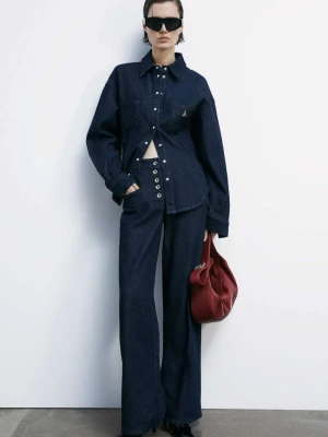 Jeansy palazzo z guzikami PATRIZIA PEPE