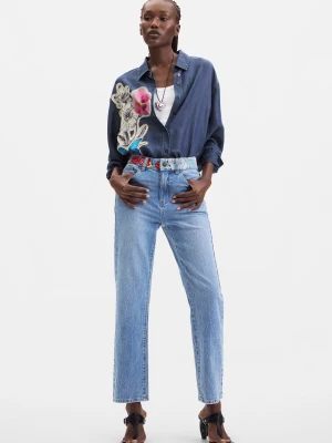 Jeansy regular Desigual niebieski