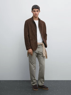 Jeansy Regular Fit - Khaki - - Massimo Dutti - Mężczyzna