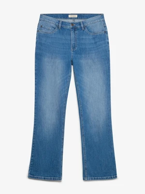 Jeansy regular fit, o kroju bootcut BonPrix niebieski