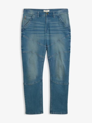 Jeansy regular fit z elastycznym pasem, straight BonPrix niebieski