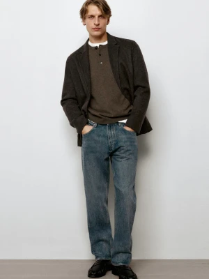 Jeansy Relax Fit - Średni Niebieski - Massimo Dutti - Male