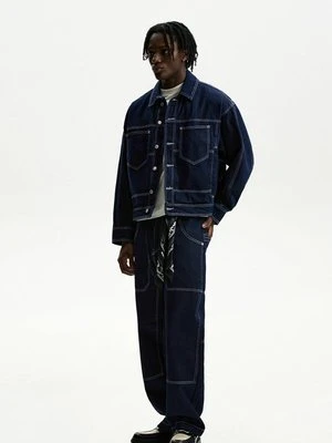 Jeansy Relaxed Fit Bershka błękit królewski