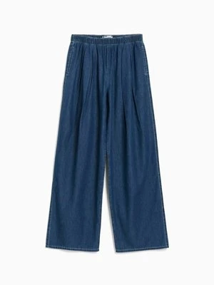 Jeansy Relaxed Fit Bershka granatowy
