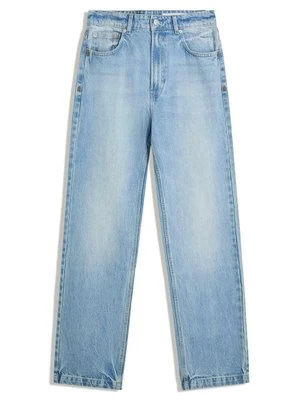 Jeansy Relaxed Fit Bershka jasnoniebieski denim