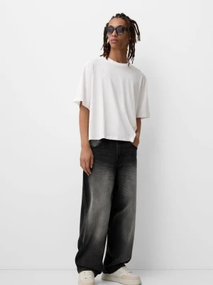 Jeansy Relaxed Fit Bershka czarny