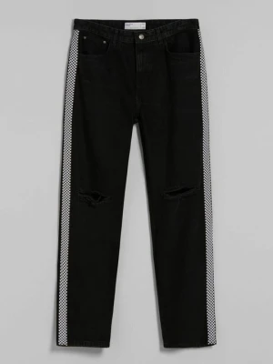 Jeansy Relaxed Fit Bershka czarny