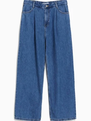 Jeansy Relaxed Fit Bershka granatowy