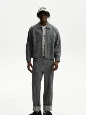 Jeansy Relaxed Fit Bershka szary