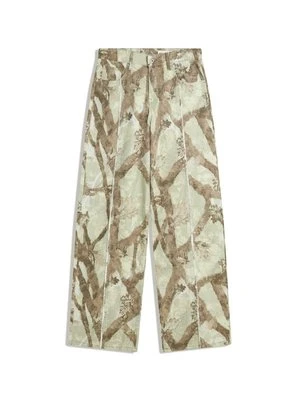 Jeansy Relaxed Fit Bershka zielony