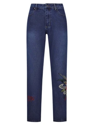 Jeansy Relaxed Fit Ed Hardy niebieski denim