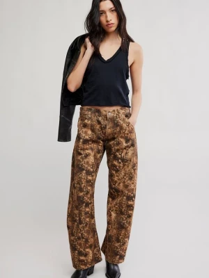 Jeansy Relaxed Fit Free People brązowy
