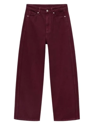 Jeansy Relaxed Fit Mango bordowy
