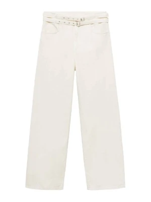 Jeansy Relaxed Fit Mango mleczny