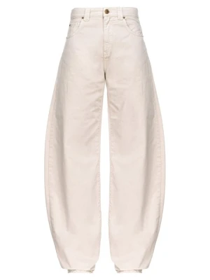 Jeansy Relaxed Fit Pinko beżowy