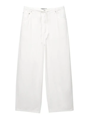 Jeansy Relaxed Fit PULL&BEAR biały