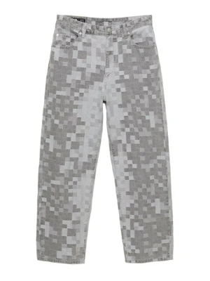 Jeansy Relaxed Fit PULL&BEAR jasnoszary