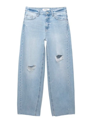 Jeansy Relaxed Fit PULL&BEAR niebieski denim