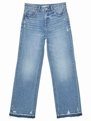 Jeansy Relaxed Fit Stradivarius niebieski melanż