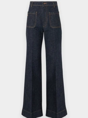 Jeansy Relaxed Fit Victoria Beckham granatowy