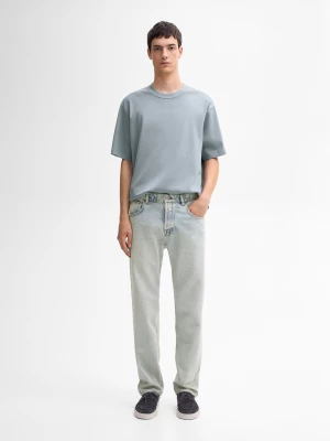 Jeansy Relaxed Fit Z Efektem Sprania - Szary - - Massimo Dutti - Mężczyzna