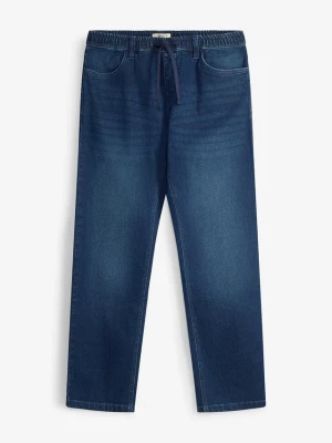 Jeansy relaxed fit z elastyczną wstawką w pasie, straight BonPrix niebieski