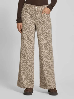 Jeansy rozkloszowane ze zwierzęcym wzorem milano italy