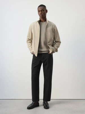 Jeansy Sammy cropped carrot fit black denim - Mężczyzna - MANGO MAN
