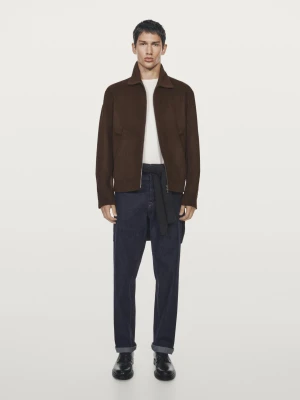 Jeansy Selvedge - Granatowy - - Massimo Dutti - Mężczyzna
