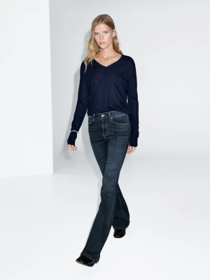 Jeansy Skinny Dzwony Z Wysokim Stanem - Ciemnoniebieski - - Massimo Dutti - Kobieta