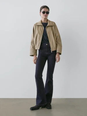 Jeansy Skinny Dzwony Z Wysokim Stanem - Ciemnoniebieski - - Massimo Dutti - Kobieta