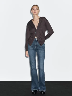Jeansy Skinny Dzwony Z Wysokim Stanem - Średni Niebieski - - Massimo Dutti - Female
