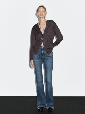 Jeansy Skinny Dzwony Z Wysokim Stanem - Średni Niebieski - - Massimo Dutti - Kobieta