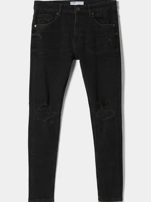 Jeansy Skinny Fit Bershka czarny