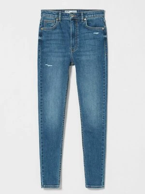 Jeansy Skinny Fit Bershka granatowy