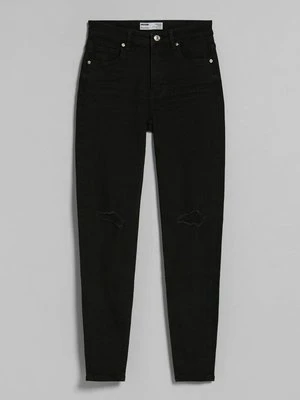 Jeansy Skinny Fit Bershka czarny