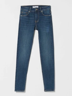 Jeansy Skinny Fit Bershka błękit królewski