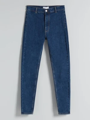 Jeansy Skinny Fit Bershka granatowy
