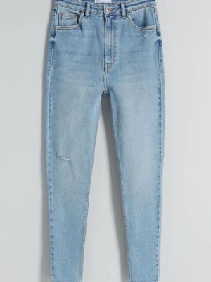 Jeansy Skinny Fit Bershka niebieski denim