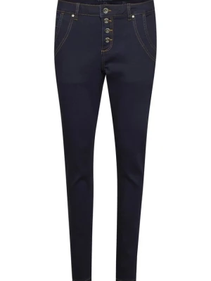 Jeansy Skinny Fit Cream ciemnoniebieski