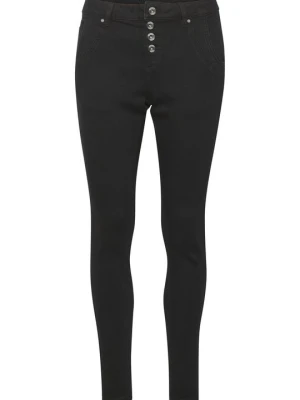 Jeansy Skinny Fit Cream czarny