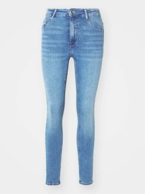 Jeansy Skinny Fit Gina Tricot niebieski denim