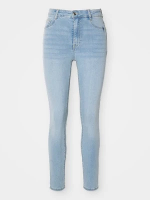 Jeansy Skinny Fit Gina Tricot niebieski denim