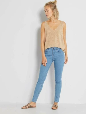 Jeansy Skinny Fit KIABI niebieski