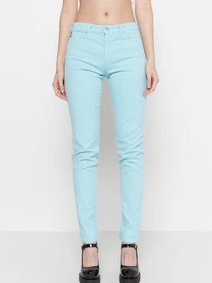 Jeansy Skinny Fit LOVE MOSCHINO turkusowy
