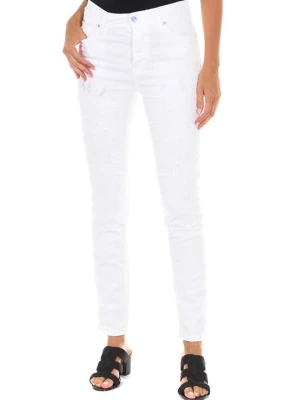Jeansy Skinny Fit Met biały