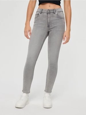 Jeansy skinny fit mid waist szare House