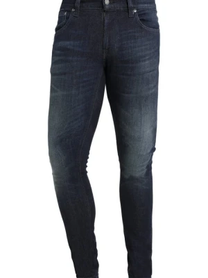 Jeansy Skinny Fit Nudie Jeans ciemnoniebieski