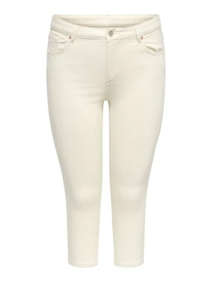 Jeansy Skinny Fit ONLY Carmakoma beżowy