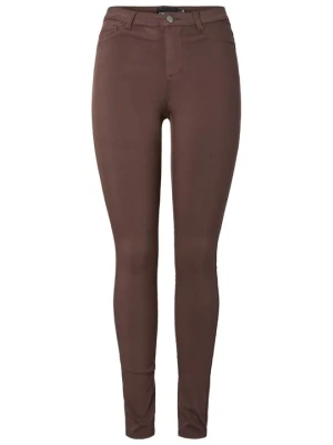 Jeansy Skinny Fit Pieces brązowy
